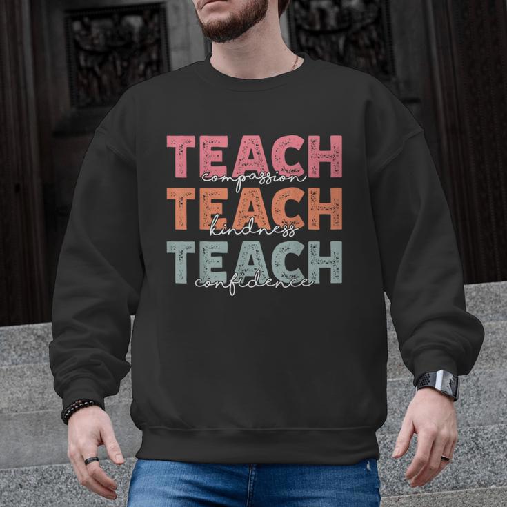 Teach Compassion Kindness Confidence For Teacher Men Graphic Sweatshirt