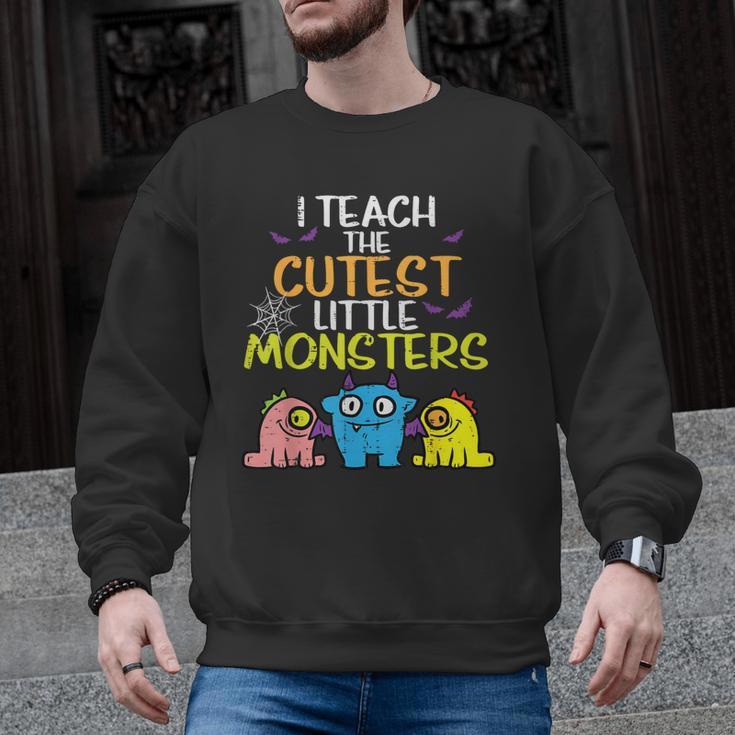 I Teach Cutest Little Monsters Halloween Teacher Men Women Men Graphic Sweatshirt