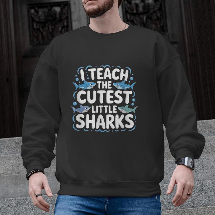 I Teach The Cutest Little Sharks Teacher School Men Graphic Sweatshirt