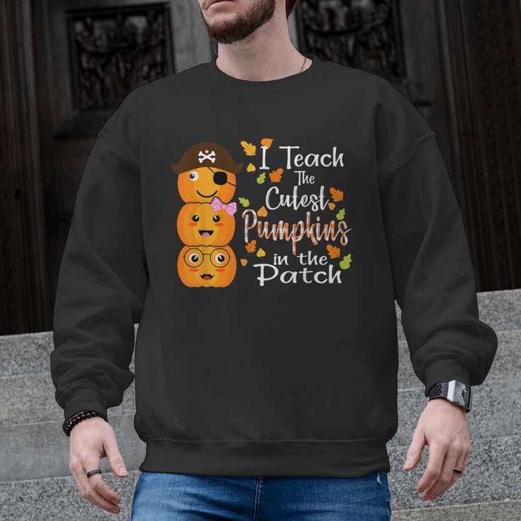 I Teach The Cutest Pumpkins Halloween Shirt For Teachers Men Graphic Sweatshirt