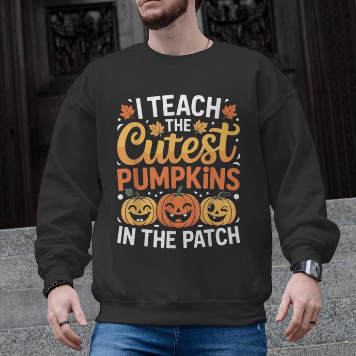 I Teach The Cutest Pumpkins Tshirt Halloween Teacher Men Graphic Sweatshirt