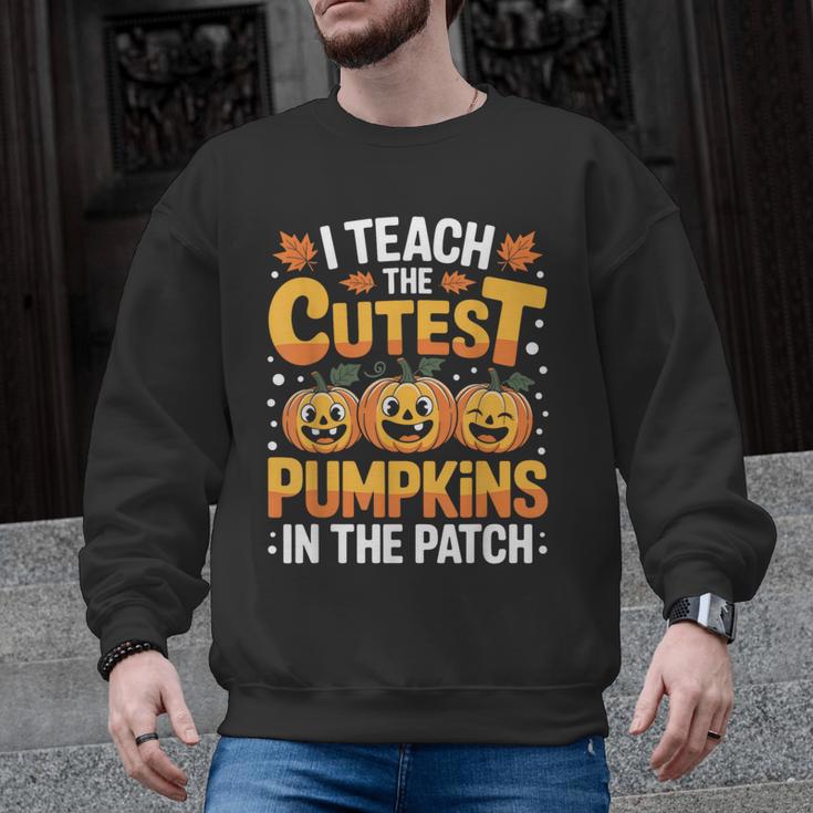 I Teach The Cutest Pumpkins Shirt Teachers Halloween Men Graphic Sweatshirt
