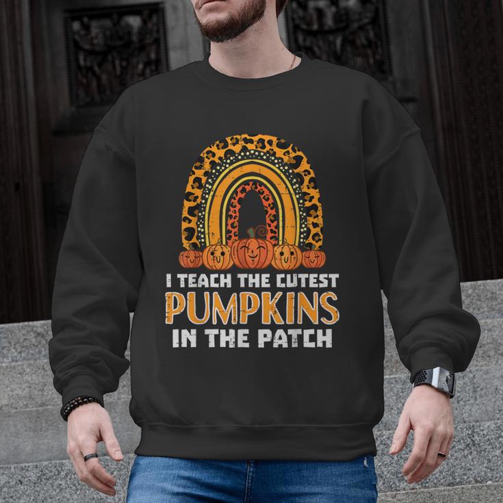 Teach Leopard Rainbow Cute Halloween Costume Teacher Women Men Graphic Sweatshirt
