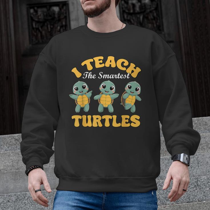 I Teach The Smartest Turtles Thanksgiving Proud Teacher Job Men Graphic Sweatshirt