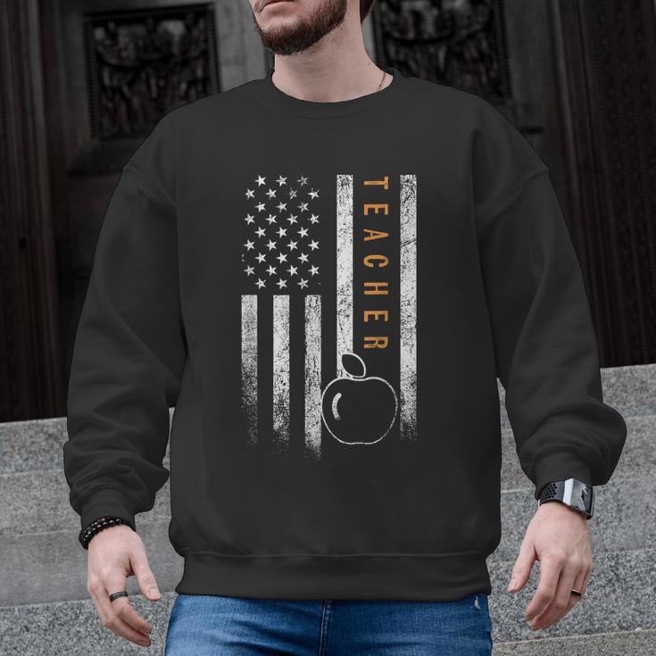 Teacher American Flag Teacher's Day Teaching Men Graphic Sweatshirt
