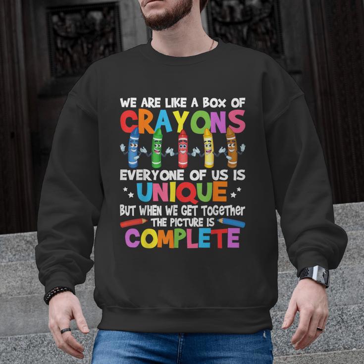 Teacher We Are Like a Box Of Crayons For Men Women Kids Men Graphic Sweatshirt
