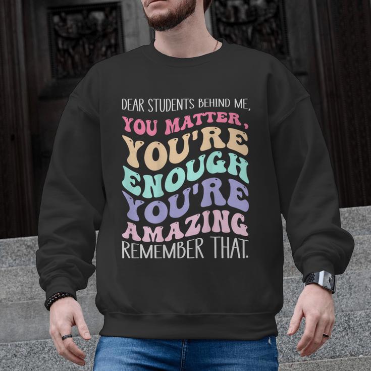 Teacher Dear Students Behind Me 1st Day Of School On Back Men Graphic Sweatshirt