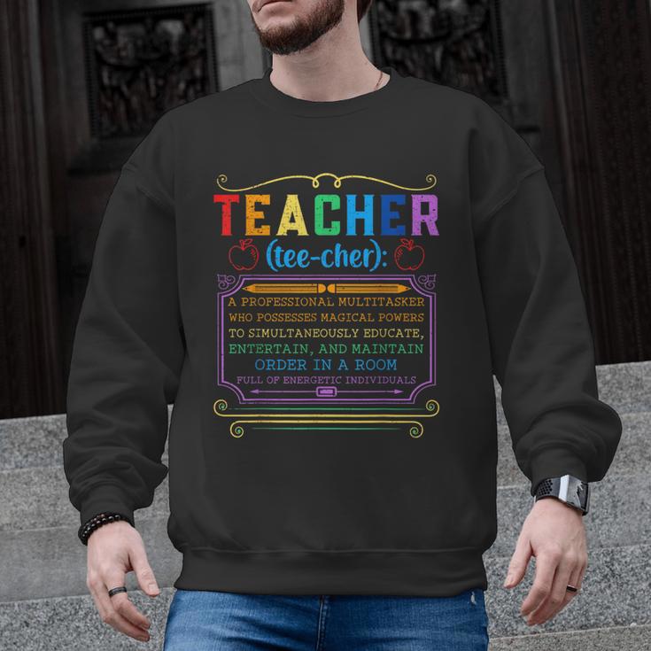 Teacher Definition Teaching School Teacher Men Graphic Sweatshirt