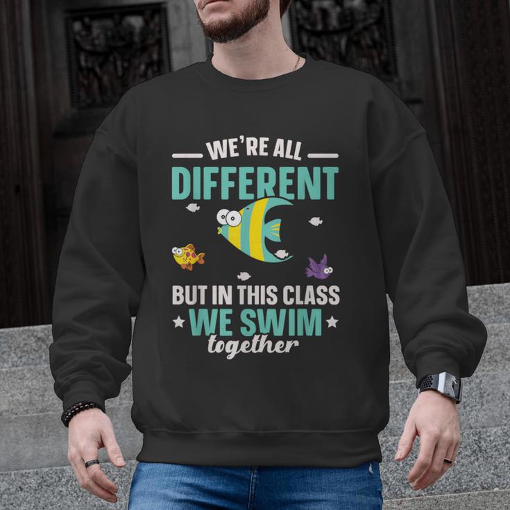 Teacher We All Different But In This Class We Swim Together Men Graphic Sweatshirt