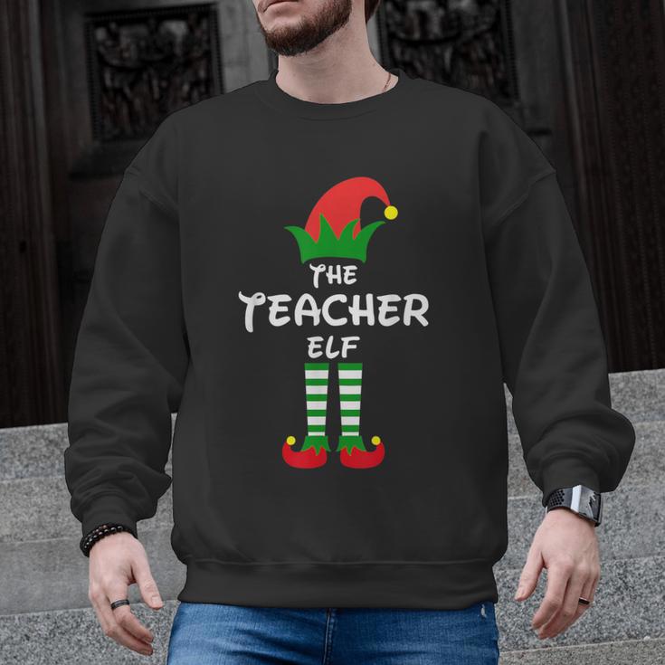 The Teacher Elf Family Matching Group Idea Christmas Men Graphic Sweatshirt