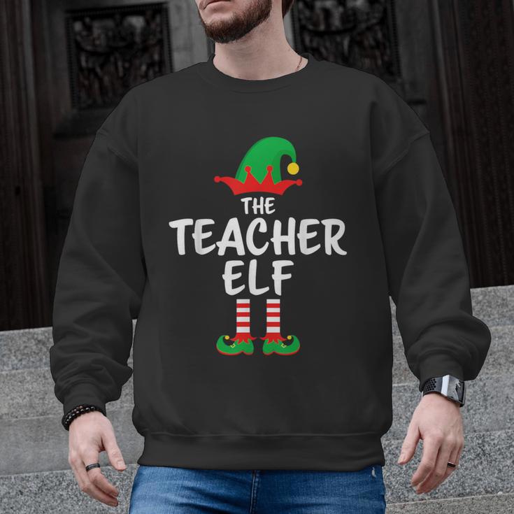 The Teacher Elf Matching Family Christmas Men Graphic Sweatshirt
