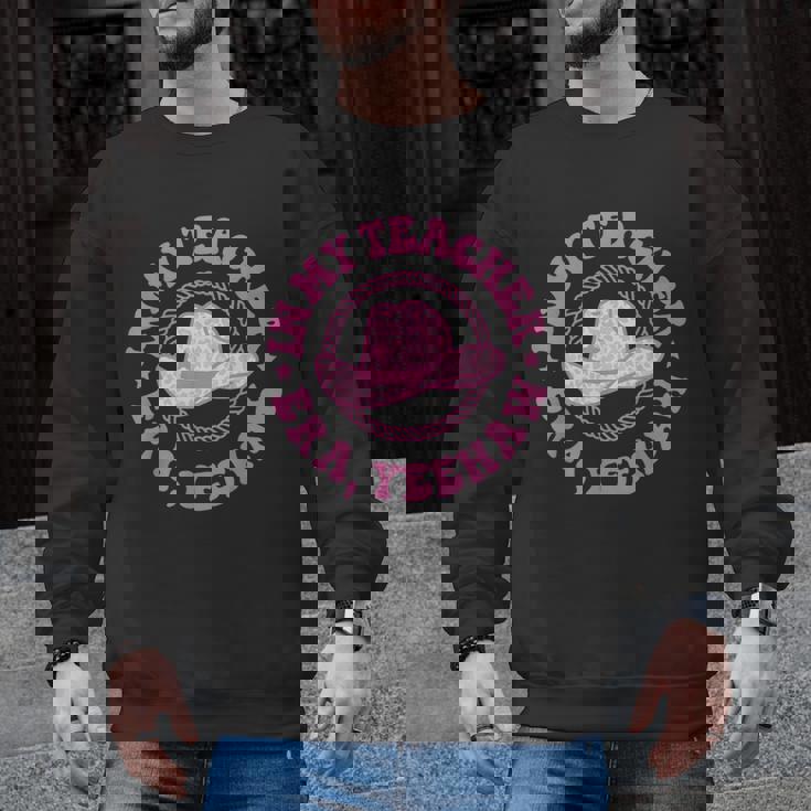 In My Teacher Era Yeehaw Pink Teacher Western Cowgirl Men Graphic Sweatshirt