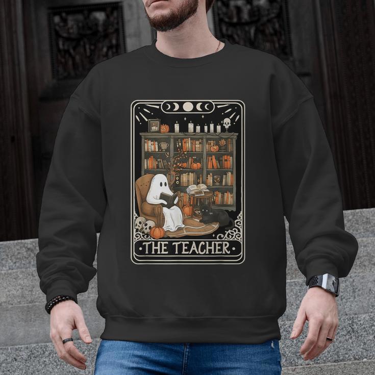 The Teacher Ghost Book Reading Books Lover Halloween Men Graphic Sweatshirt