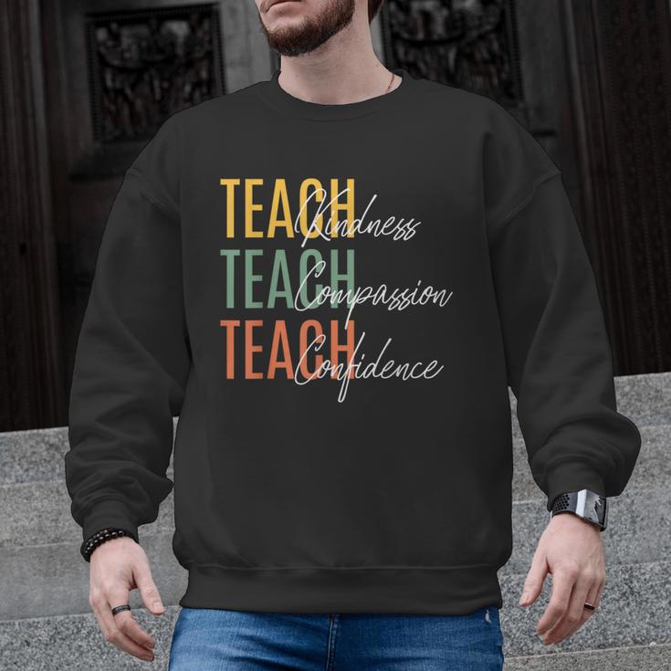 Teacher Kindness Compassion Confidence Teaching Men Graphic Sweatshirt