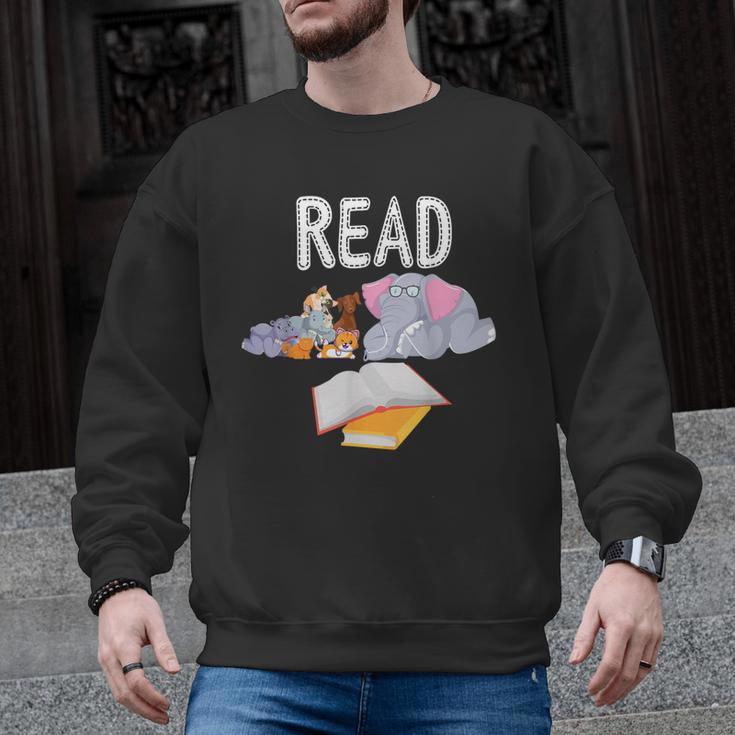 Teacher Library Read Book Club Piggie Elephant Pigeons Men Women Kids Men Graphic Sweatshirt