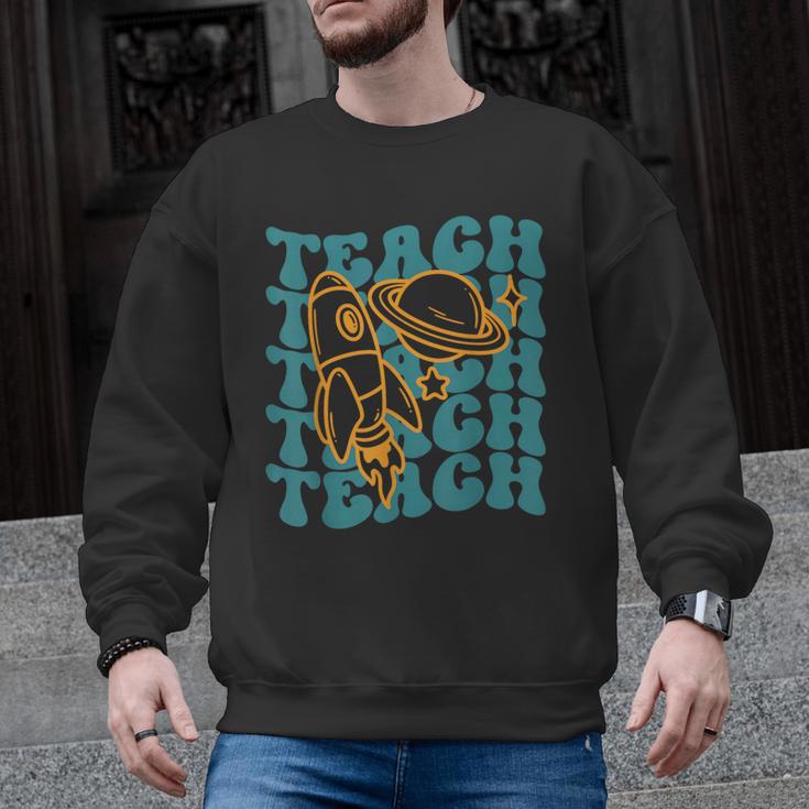 Teacher Outer Space Science Astronomy Planet Saturn Teach Men Graphic Sweatshirt
