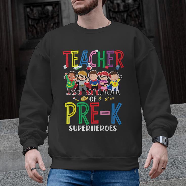 Teacher Of Pre K Superheroes Teacher New School Year Men Women Men Graphic Sweatshirt