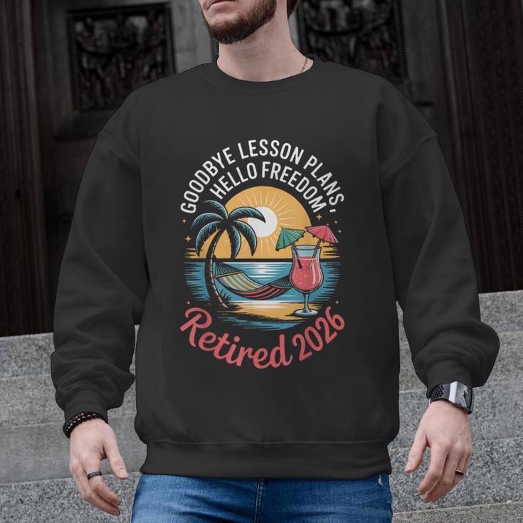 Teacher Retirement Shirts 2026 Goodbye Lesson Hello Freedom Men Graphic Sweatshirt