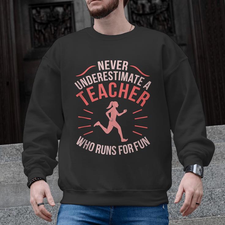Teacher Who Runs Half Marathon Runner Running Lover Graphic Men Graphic Sweatshirt