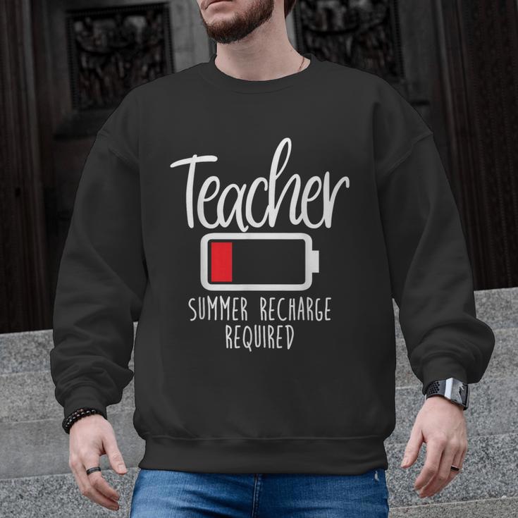 Teacher Summer Recharge Required Last Day School Women Men Graphic Sweatshirt