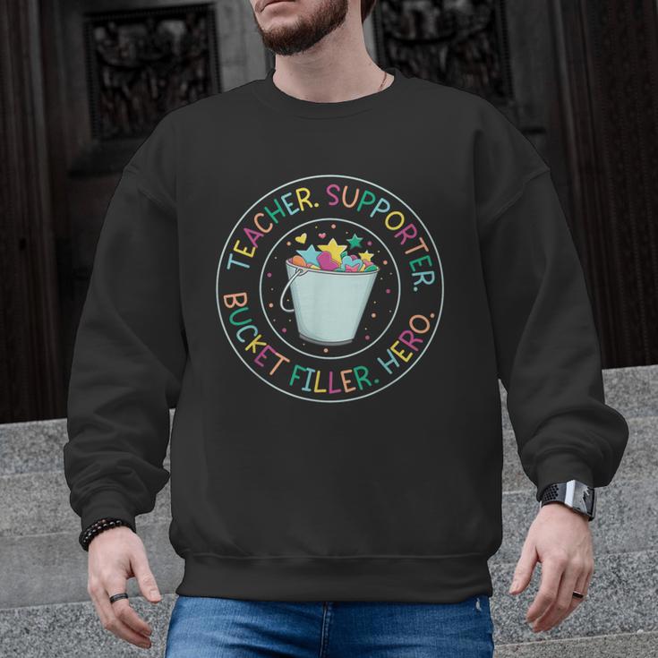 Teacher Supporter Bucket Filler Hero Men Graphic Sweatshirt