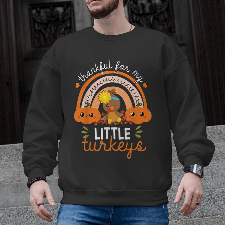 Teacher Thanksgiving Shirt Thankful For My Little Turkeys Men Graphic Sweatshirt