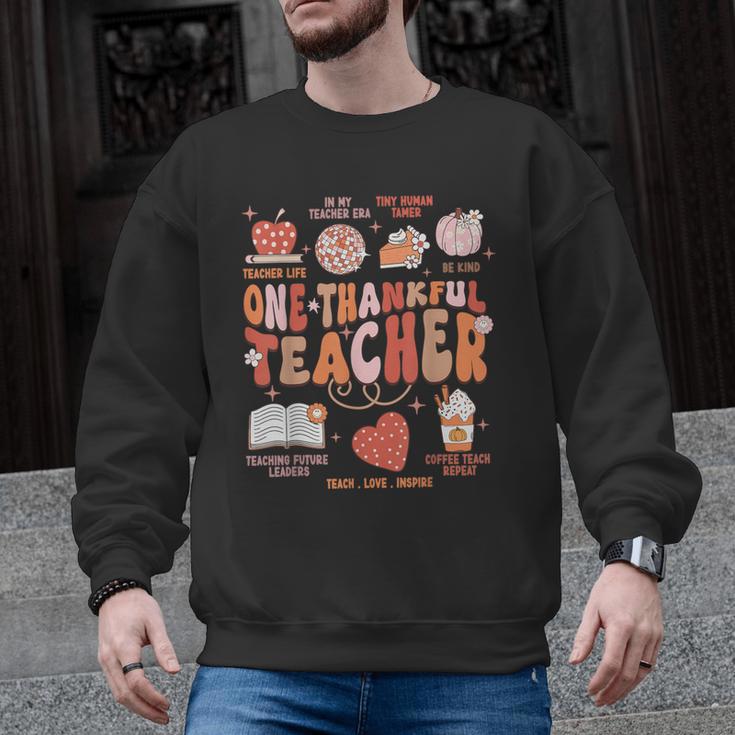 Teacher Thanksgiving Shirt Women One Thankful Teacher Fall Men Graphic Sweatshirt