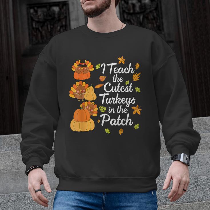 Teacher Thanksgiving I Teach The Cutest Turkeys In The Patch Men Graphic Sweatshirt