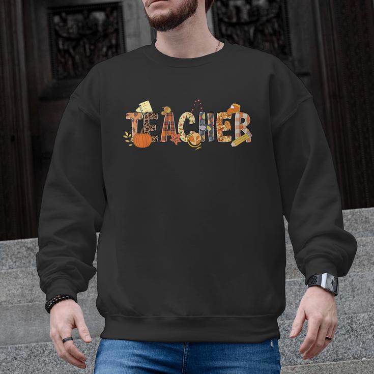 Teacher Thanksgiving Women Autumn Fall Halloween Pumpkin Tee Men Graphic Sweatshirt