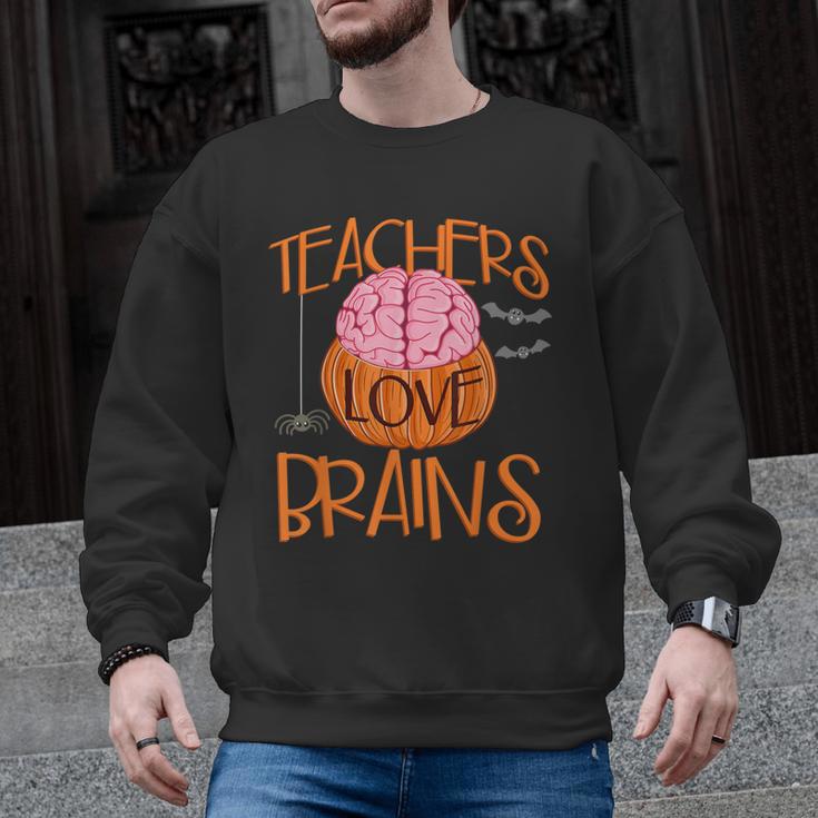 Teachers Love Brains Halloween T-Shirt For Men Women Men Graphic Sweatshirt