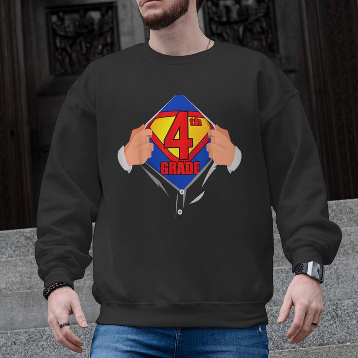 Teachers Are Superheroes 4th Grade Super Teacher Staff Men Women Men Graphic Sweatshirt