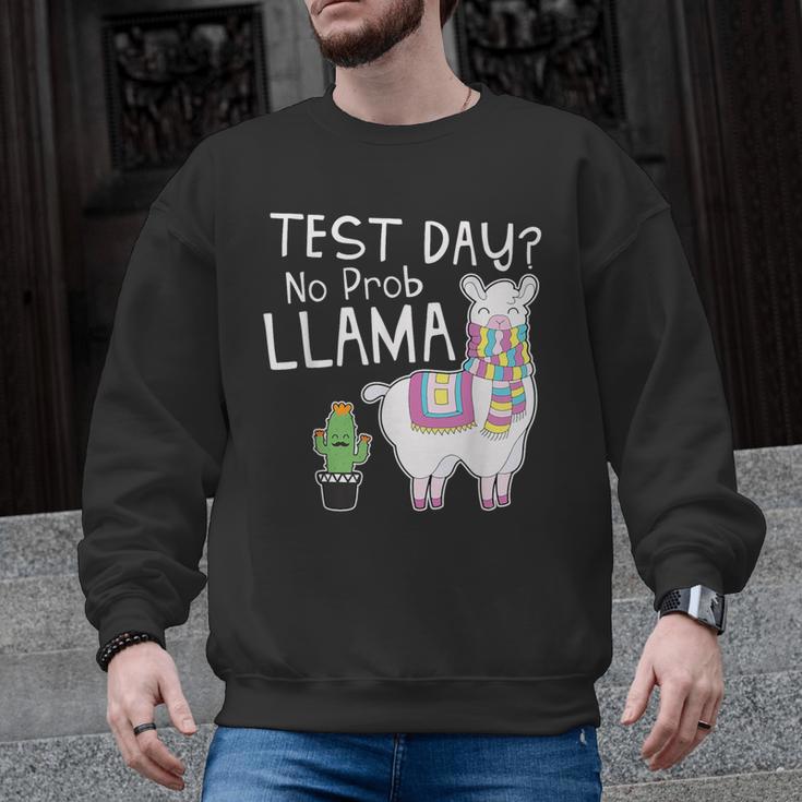 Teachers Testing Day Test Day No Prob Llama Teacher Men Graphic Sweatshirt