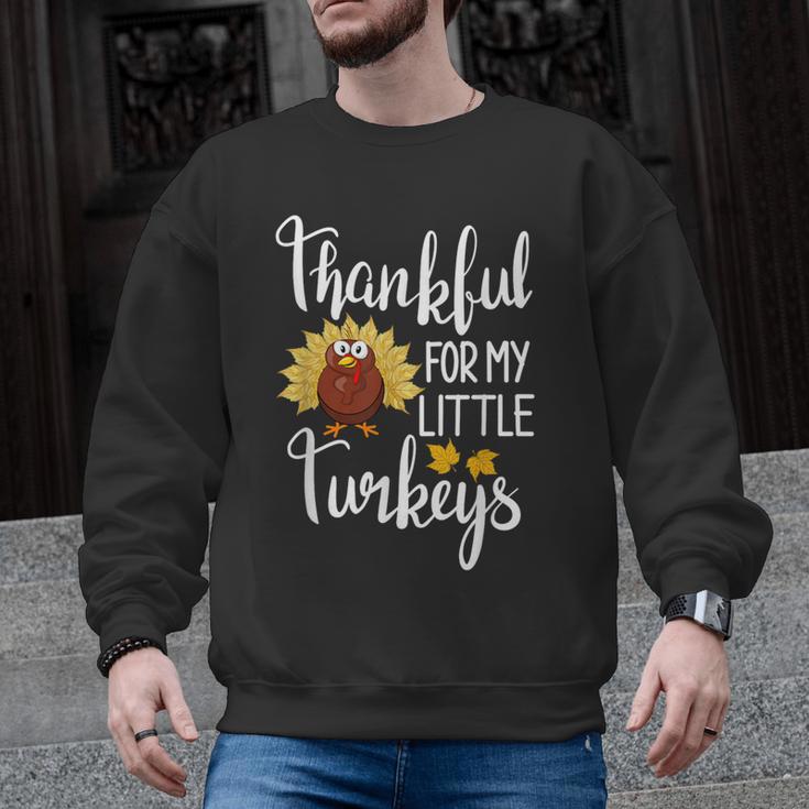 Teachers Thanksgiving Thankful For My Little Turkeys Men Graphic Sweatshirt