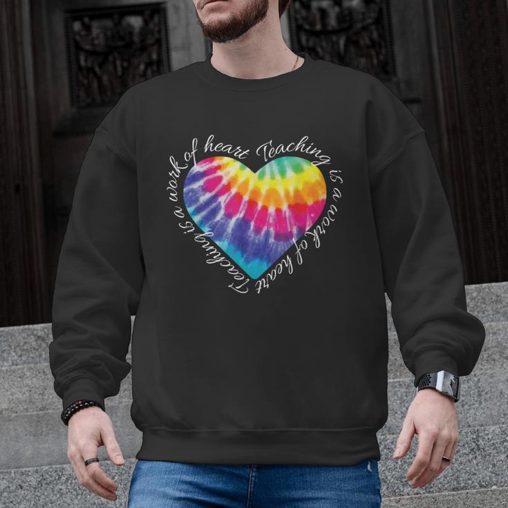 Teaching Is a Work Of Heart Tie Dye Hippie For Teacher For Men Women Girls Kids Men Graphic Sweatshirt