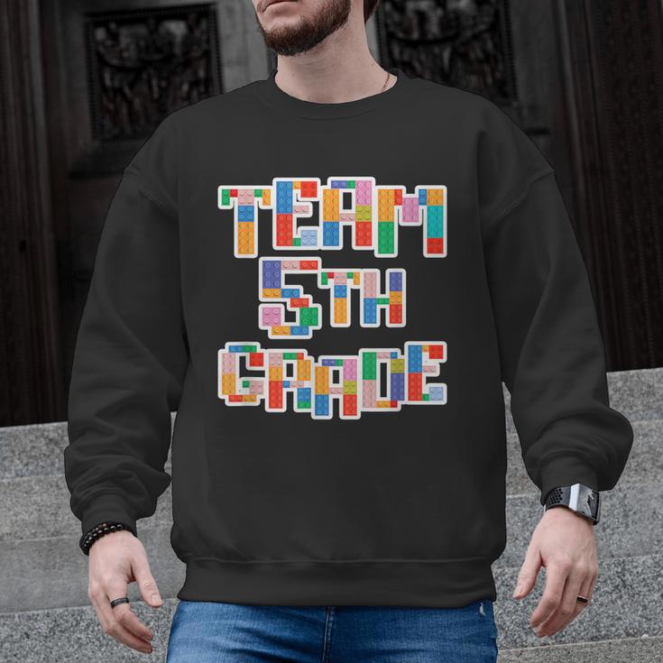 Team 5th Grade Building Blocks Bricks Theme Teacher Team For Men Women Kids Men Graphic Sweatshirt