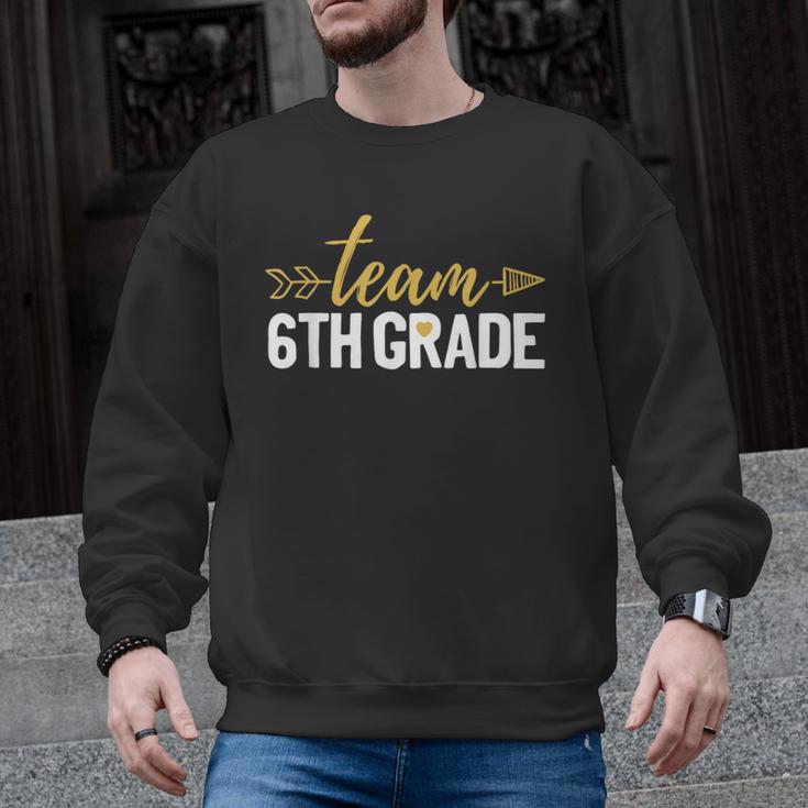 Team 6th Grade Hello Sixth Grade Crew Squad Teacher Kids Men Graphic Sweatshirt