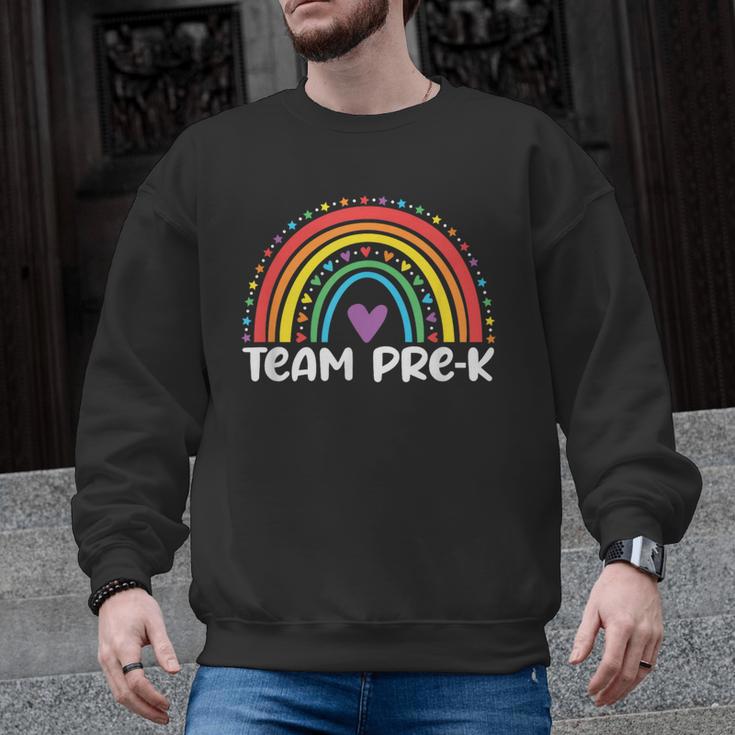 Team Pre-K Teacher Crew Squad Hello Back School Graduation Men Graphic Sweatshirt