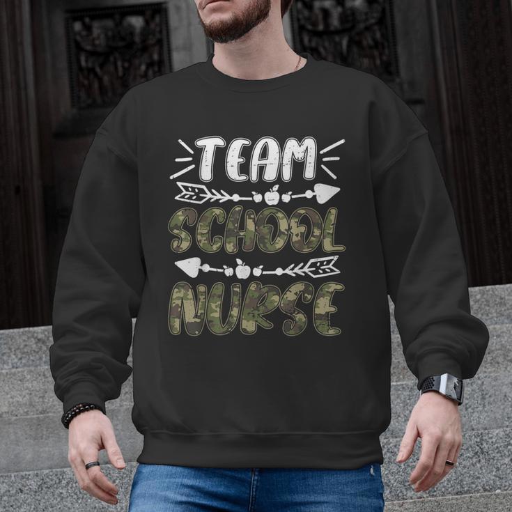 Team School Nurse Camo Teacher Student Back To School For Men Women Men Graphic Sweatshirt