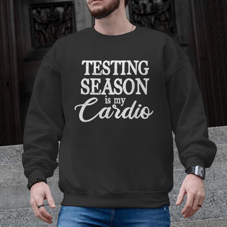 Testing Season Is My Cardio Teacher Test Day Men Graphic Sweatshirt