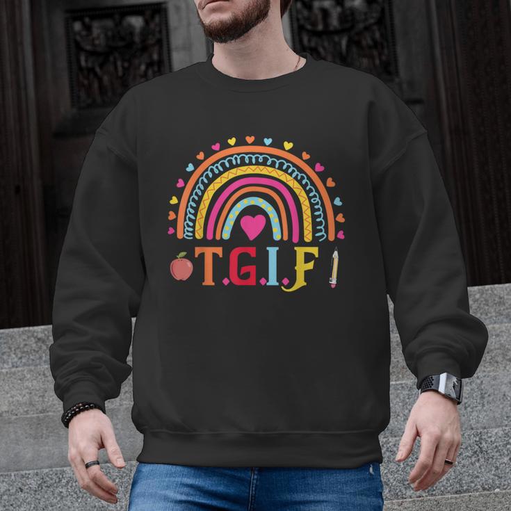 TGIF Teacher Appreciation Alphabet Thank God It's Friday For Men Women Girls Kids Men Graphic Sweatshirt