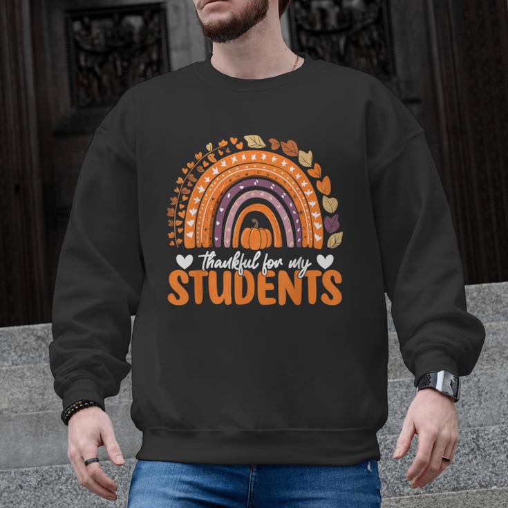 Thankful For My Students Teacher Thanksgiving School Fall Men Graphic Sweatshirt