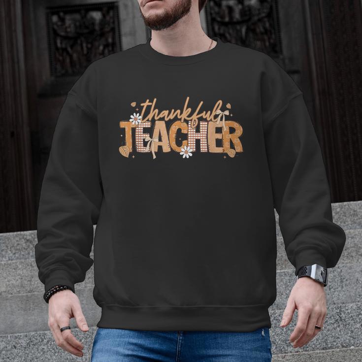 Thankful Teacher Autumn Fall Teacher Thanksgiving Youth Men Graphic Sweatshirt