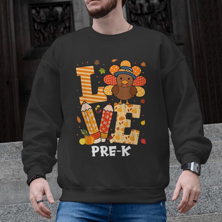 Thanksgiving Love Pre-K Teacher Turkey Autumn Fall For Men Women Girls Kids Men Graphic Sweatshirt