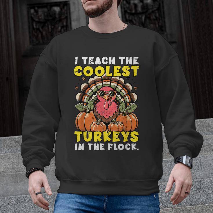 Thanksgiving I Teach Coolest Turkeys Teacher Fall Women Men Men Graphic Sweatshirt