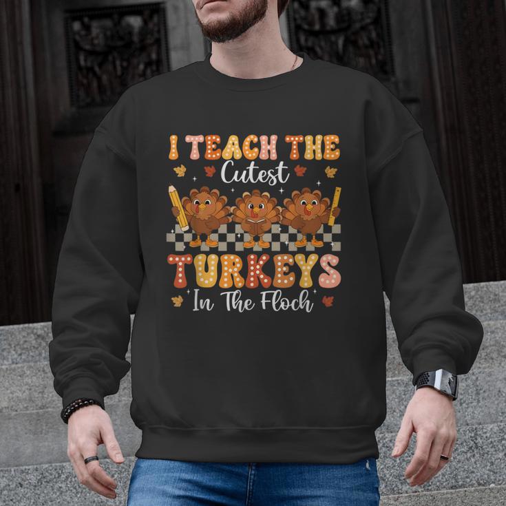 Thanksgiving Teacher I Teach The Cutest Turkeys In The Flock Men Graphic Sweatshirt