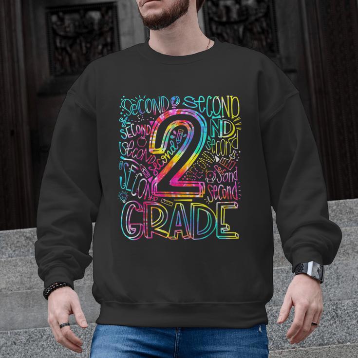 Tie Dye 2nd Grade Typography Team Second Grade Teacher Men Graphic Sweatshirt