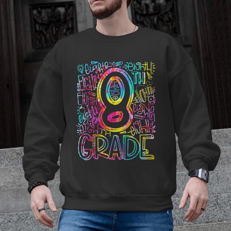 Tie Dye 8th Grade Typography Team Eighth Grade Teacher Men Graphic Sweatshirt