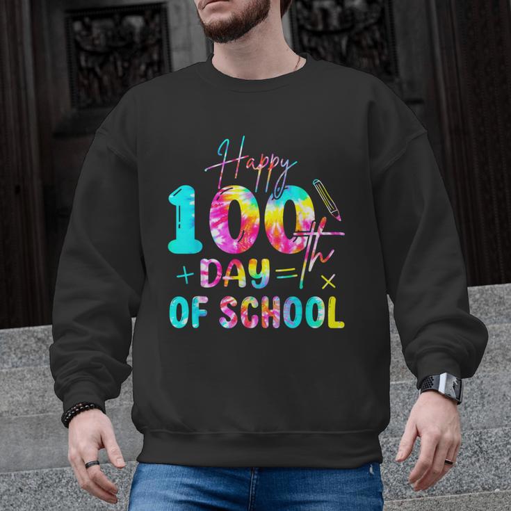 Tie Dye Happy 100th Day Of School Teacher Student 100 Days Men Graphic Sweatshirt