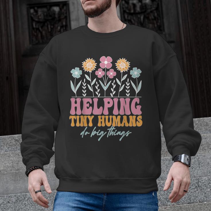 Tiny People Help Do Big Things Nursery Teacher Men Graphic Sweatshirt