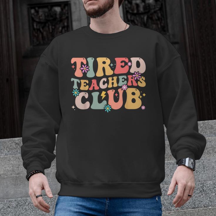 Tired Teachers Club Groovy Teachers Back To School Tee Men Graphic Sweatshirt